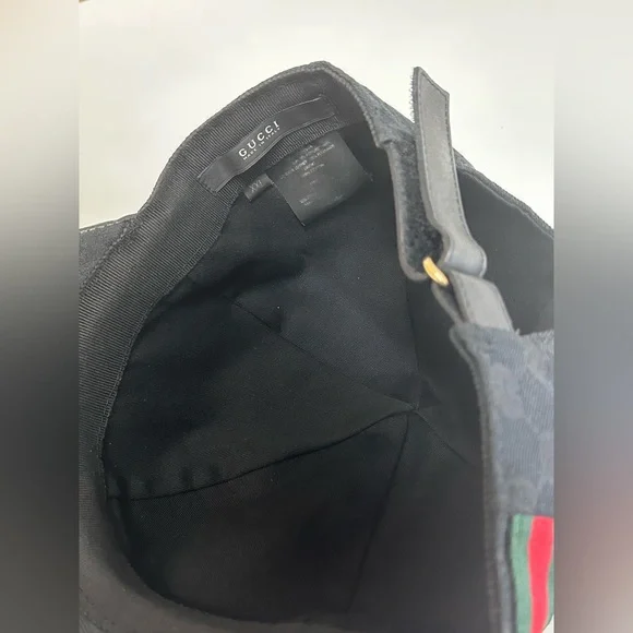 Gucci Original Men’s Canvas Hat With Web|XXL Strap Back Adjustable Cap|Black - Picture 2 of 9